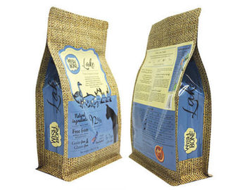 Flexible Commercial Coffee Bags Flat Bottom / Block Bottom With Zip And Valve supplier