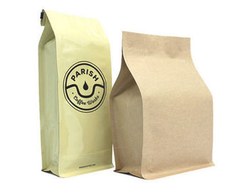 Krafe Paper Coffee Packaging Bags Flat Bottom With Degassing Valve supplier
