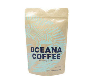 Custom Printed Coffee Packaging Bags Stand Up Matte Finish Flat Bottom