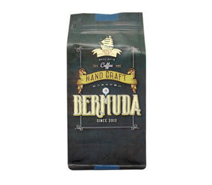 White Kraft Paper Coffee Packaging Bags Pocket Zipper Flat Bottom Eco Friendly supplier
