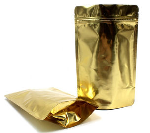 Golden Aluminum Resealable Packaging Bags Smell Proof For Hemp / Spice Incense Safe supplier