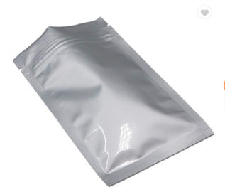 Silver Pure Aluminum Mylar Foil Bags 50X PET / PE With Reclosable Zip Lock