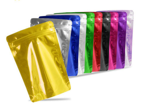 Thick PE Aluminium Foil Ziplock Pouches , Resealable Plastic Bags Zipper supplier