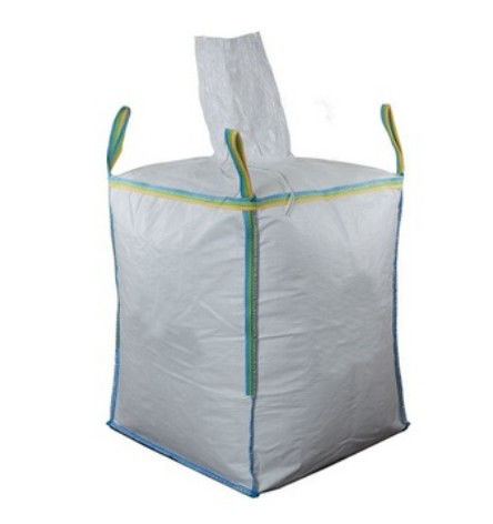 Flat Bottom Woven Polypropylene Bags / One Ton Bulk Bags For Microsilica supplier