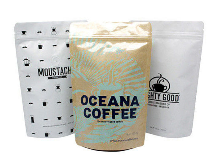 Easy Use Stand Up Coffee Packaging Bags Valve / Zipper Accessories supplier
