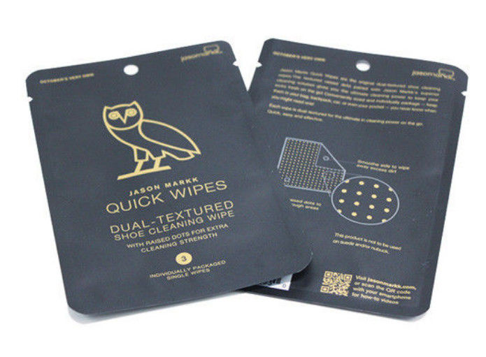 Matte Gold Aluminium Foil Laminated Pouches , Foil Zip Seal Pouches  Hang Hole supplier