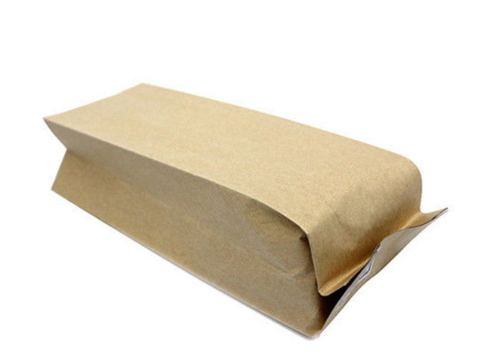 Stock Kraft Paper Side Gusset Pouch Natural Brown Laminate Eco Friendly supplier