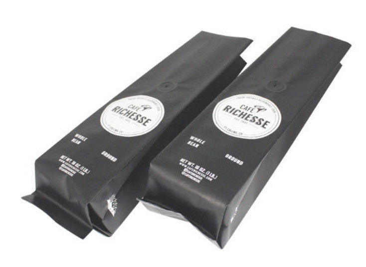 Customized Coffee Packaging Pouch , Side Gusset Bag Spot Glossy Printing supplier