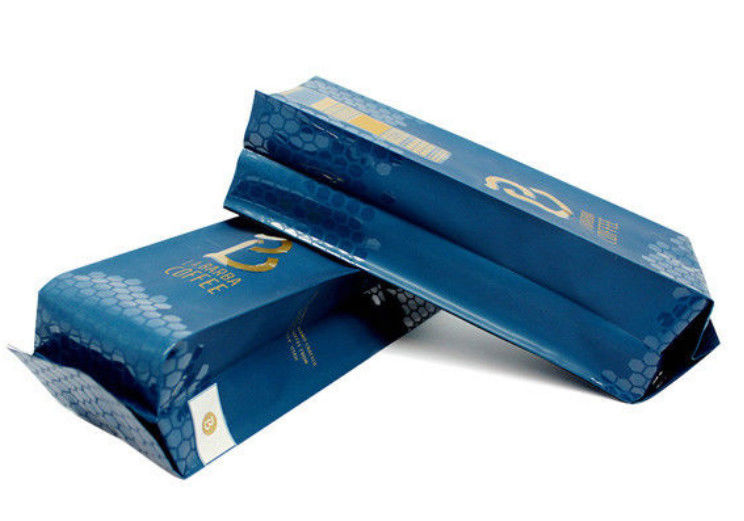 Coffee Flat Bottom Gusset Bags , Bottom Gusset Pouch Laminated Printed Artwork supplier