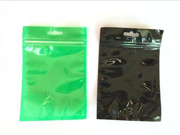 Transparent Foil Ziplock Bags Packaging Customized Color Green And Black