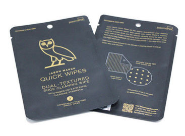 Matte Gold Aluminium Foil Laminated Pouches , Foil Zip Seal Pouches  Hang Hole